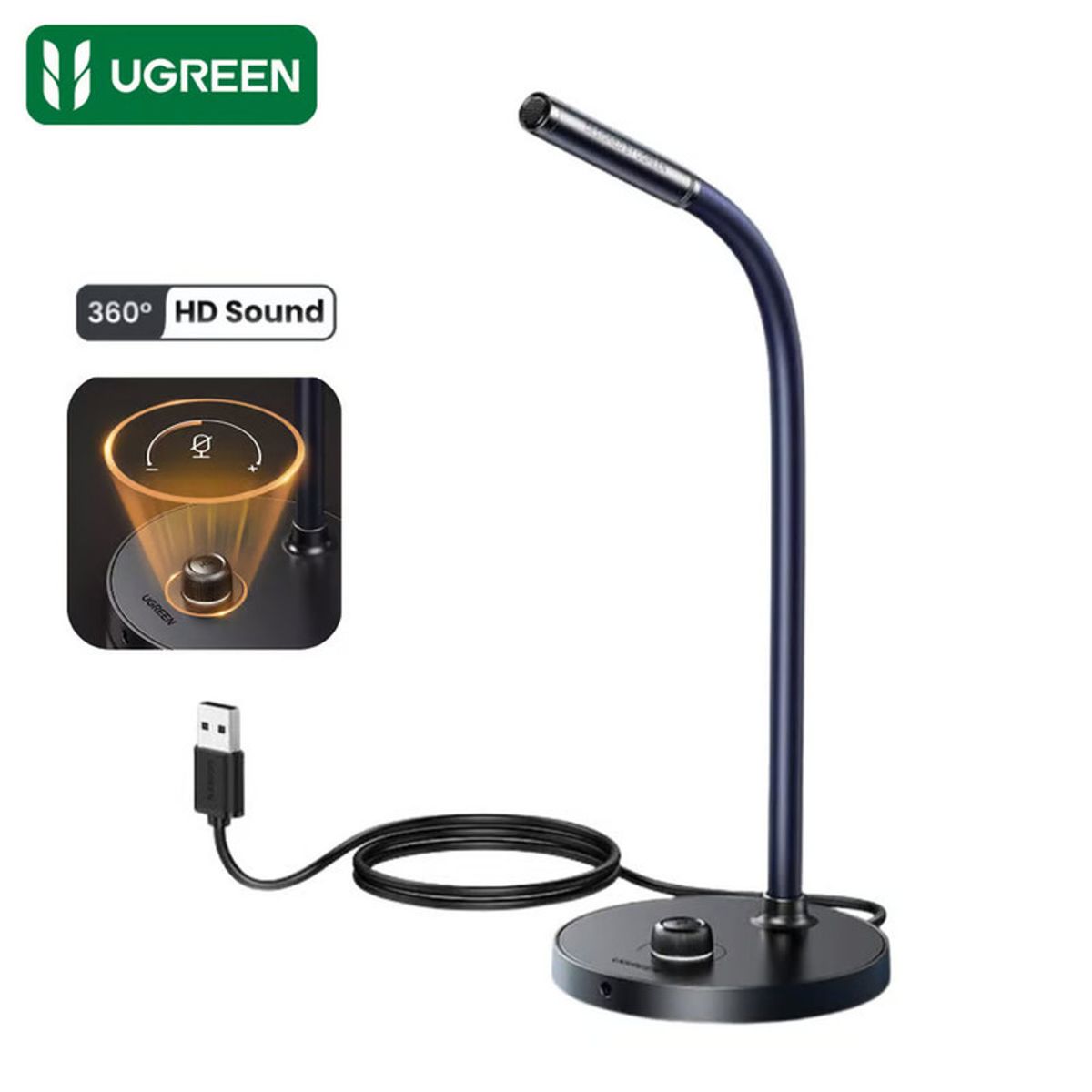 UGREEN - Micrófono UGREEN USB con Soporte Negro