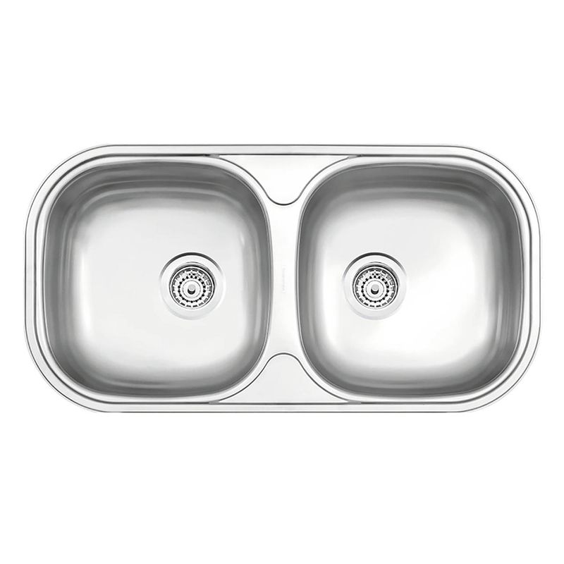 TRAMONTINA - Lavadero de Cocina Doble en Acero Inoxidable 78x39x14cm
