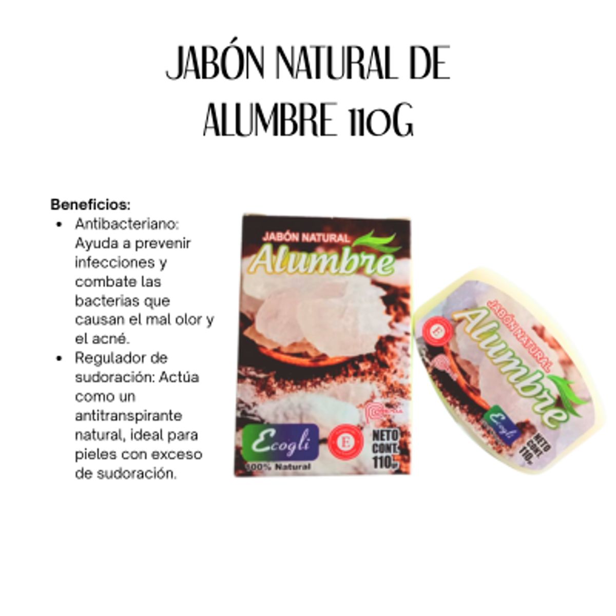 GENERICO - JABÓN NATURAL DE ALUMBRE 110G