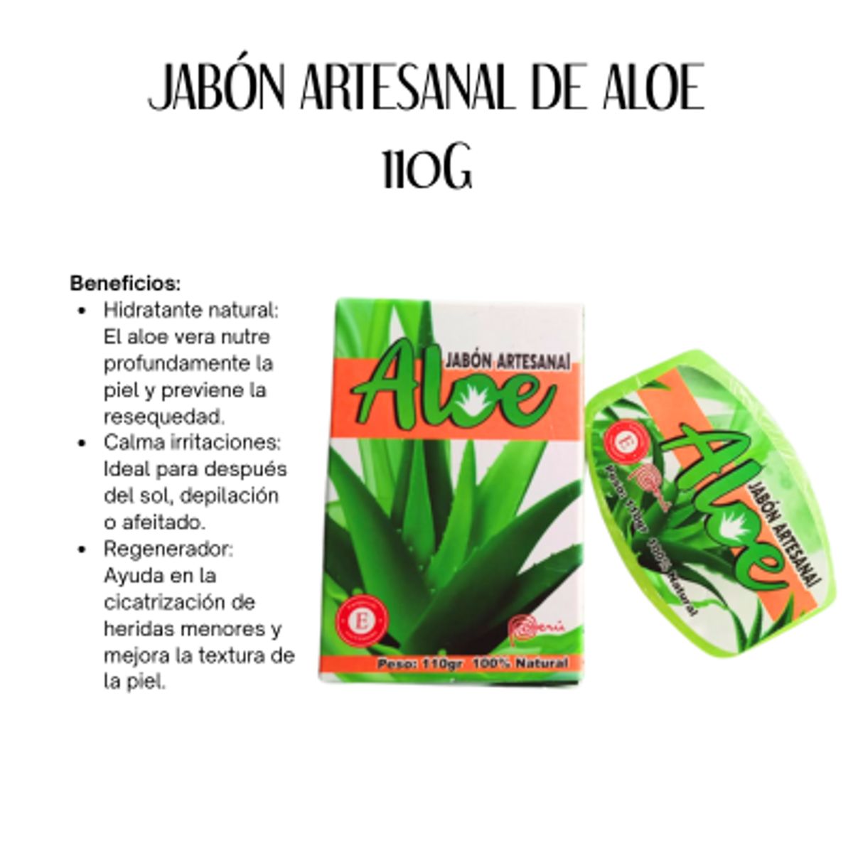 GENERICO - JABÓN ARTESANAL DE ALOE 110G