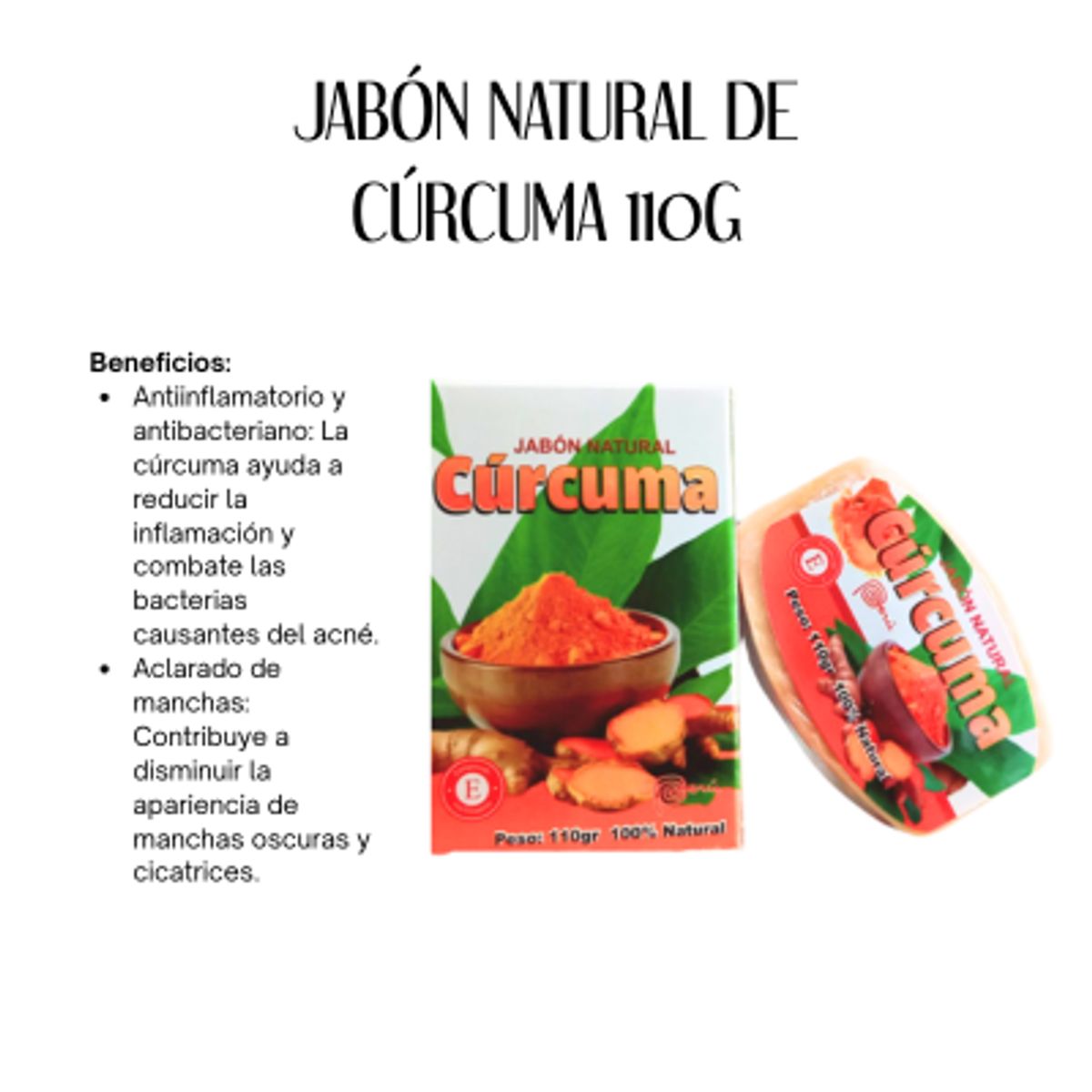 GENERICO - JABÓN NATURAL DE CÚRCUMA 110G