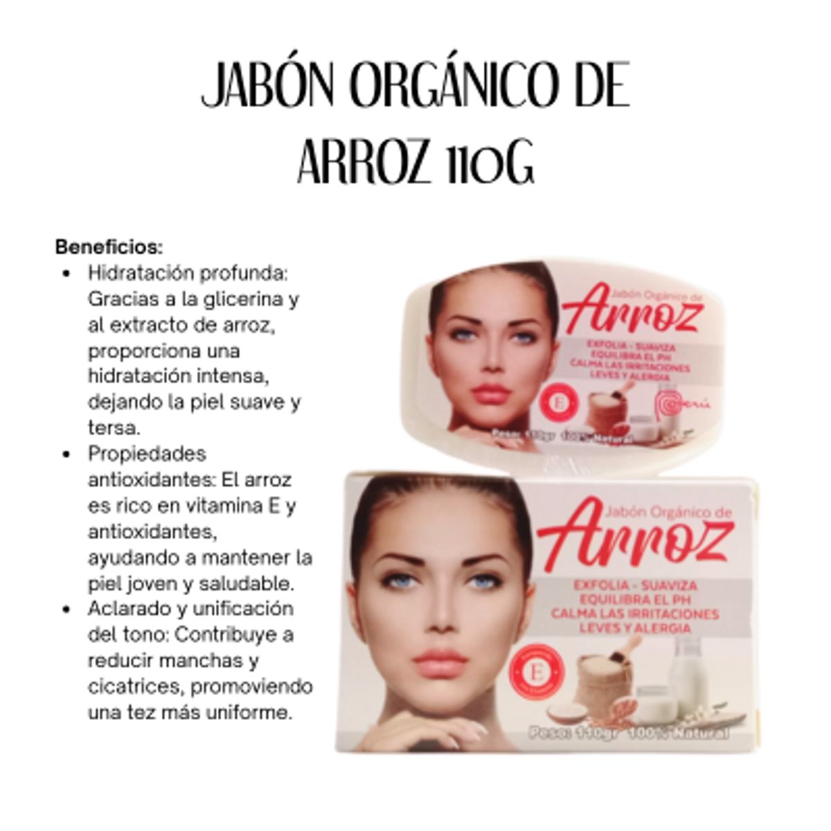 GENERICO - JABÓN ORGÁNICO DE ARROZ 110G