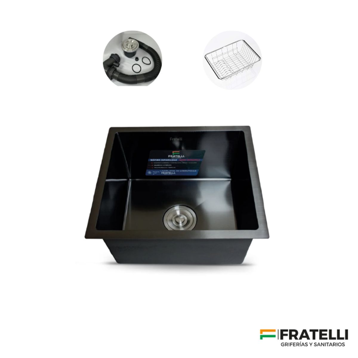 FRATELLI - LAVADERO DE COCINA ACERO INOXIDABLE NEGRO INF-5044B