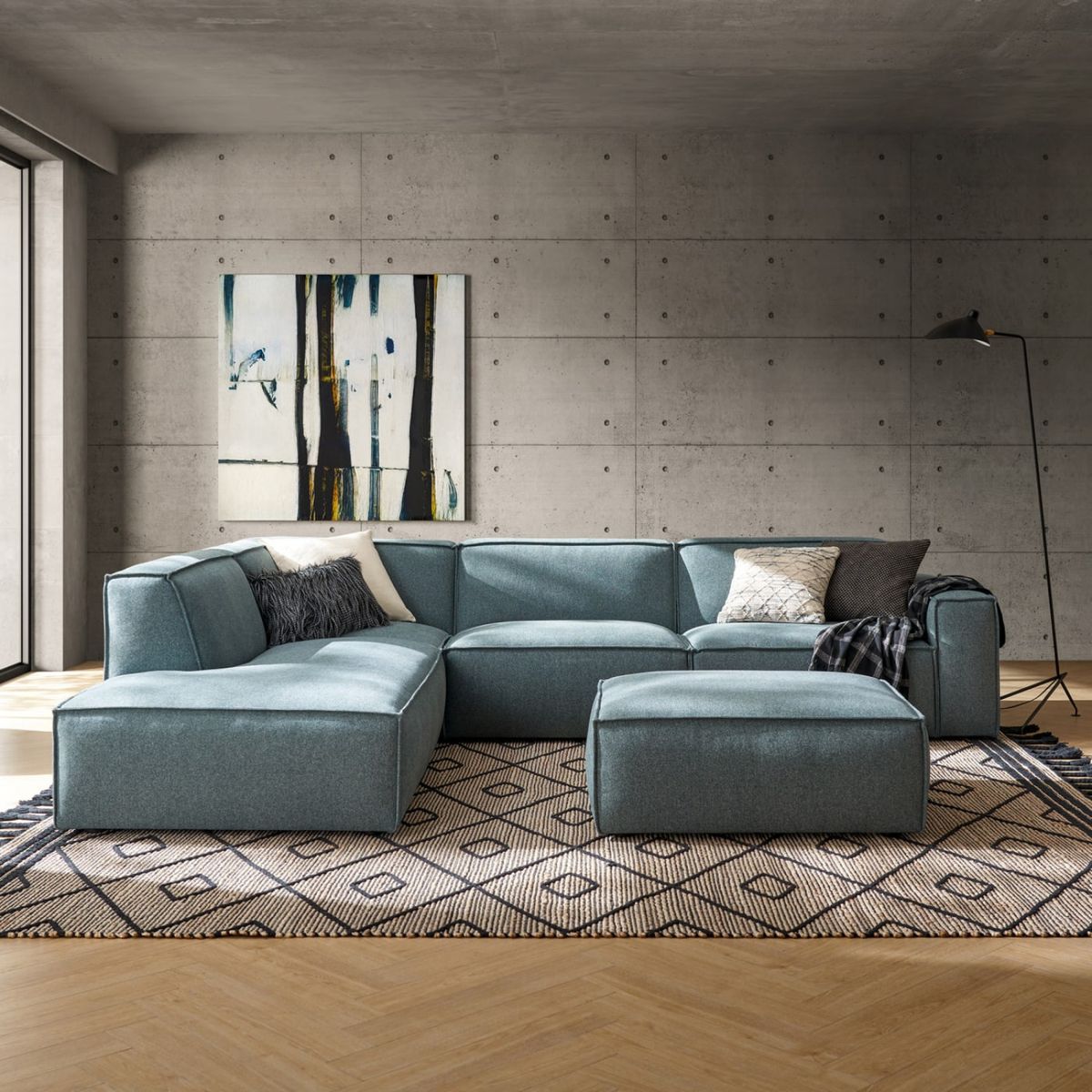 GENERICO - Seccional Izquierdo con chaise longue extensible Jonathan - Turquesa