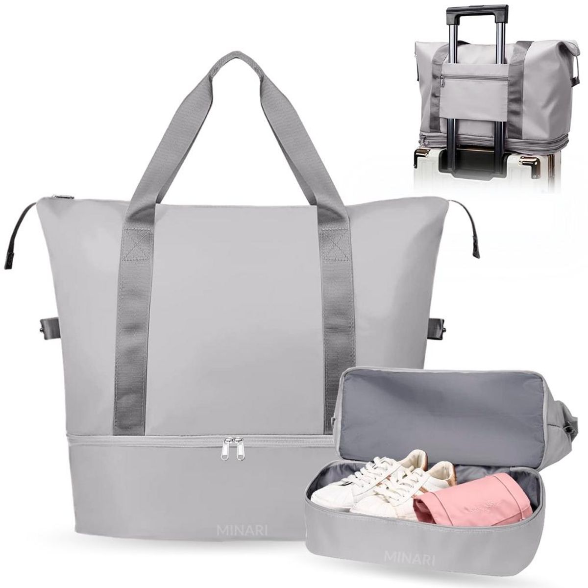 MINARI - Bolso de Viaje Playa Gimnasio Cartera Porta Zapatos Impermeable PL 80B