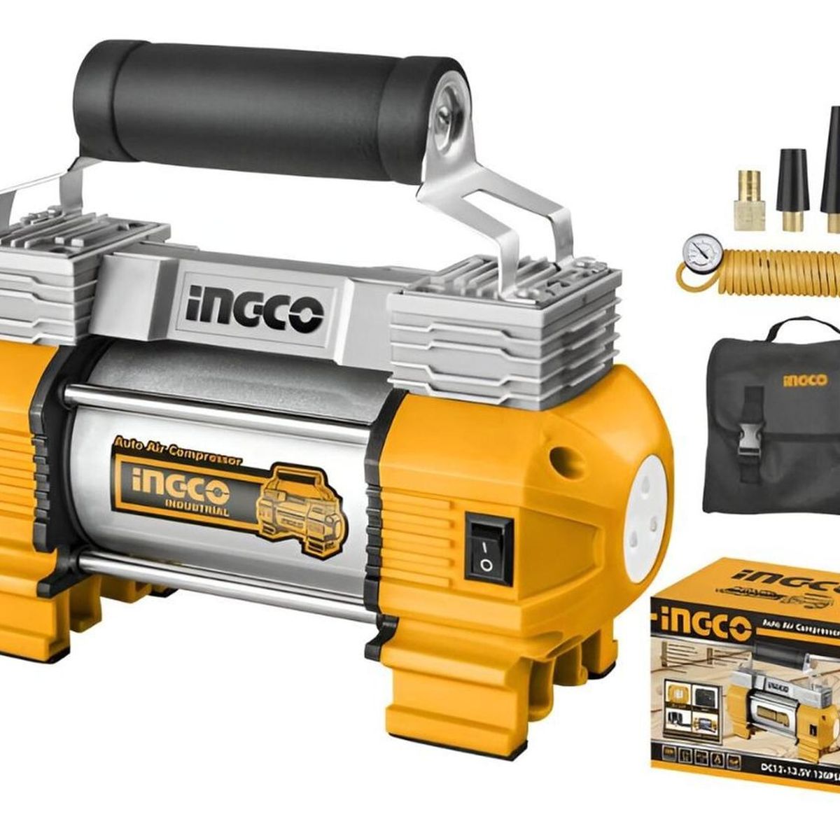 INGCO TOOLS - Compresor de Aire Automatico 12V 18A 120PSI INGCO AAC2508