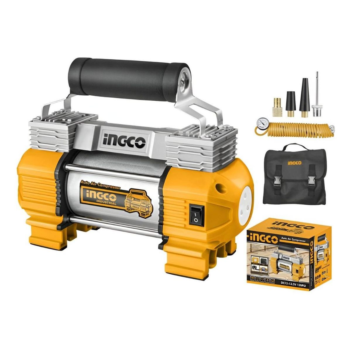 INGCO TOOLS - Compresor de Aire Automatico 12V 18A 120PSI INGCO AAC2508