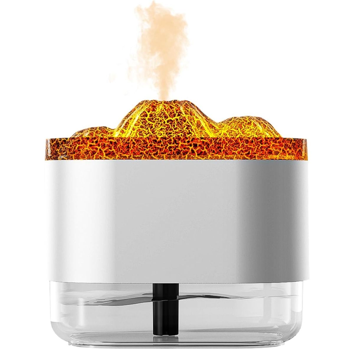 ELMEJORPRECIO - Humidificador con Luces LED Diseño Decorativo Modelo Volcano Blanco