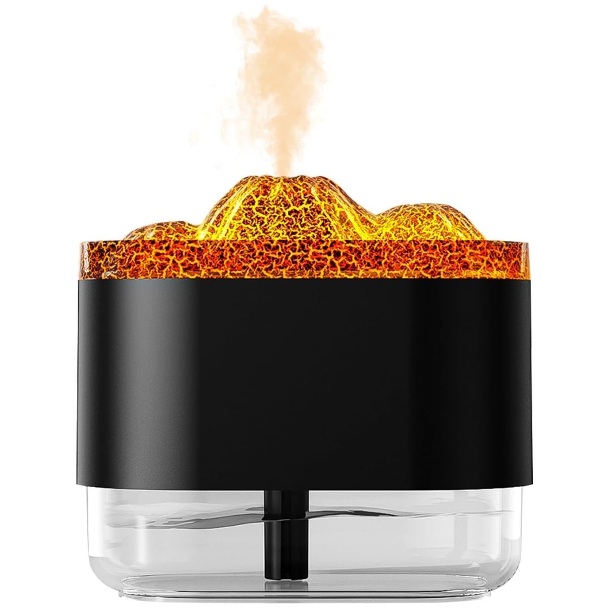 ELMEJORPRECIO - Humidificador con Luces LED Diseño Decorativo Modelo Volcano Negro