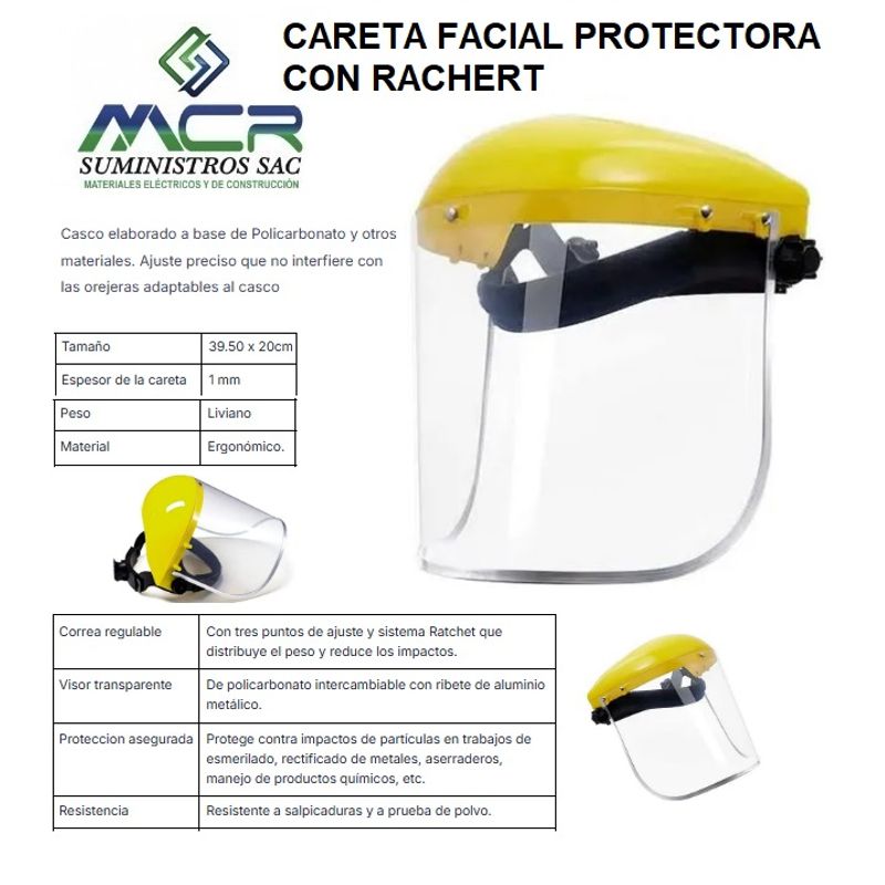 GENERICO - Careta Facial Protectora con Rachet