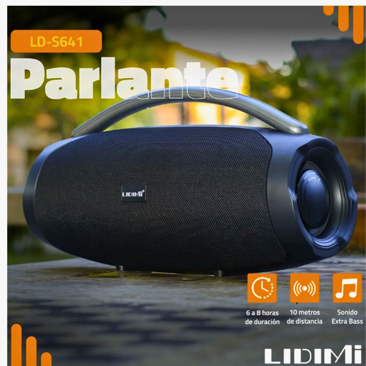 LIDIMI - Parlante Portátil LIDIMI LD-S641 X-BASS con 2 altavoces