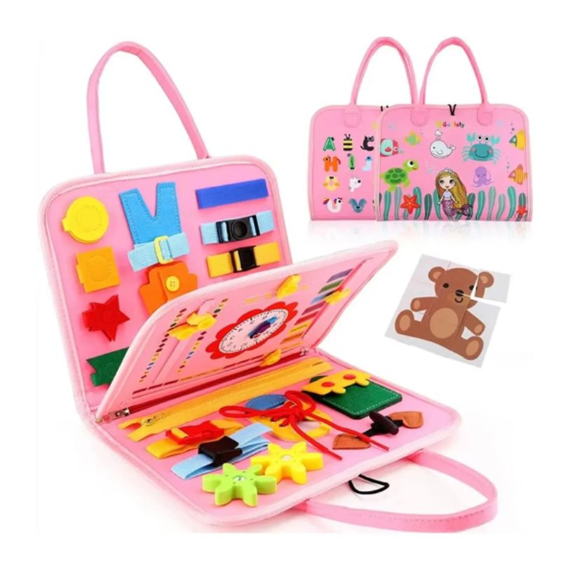 GENERICO - Tablero Maletín Sensorial Niñas Educativo