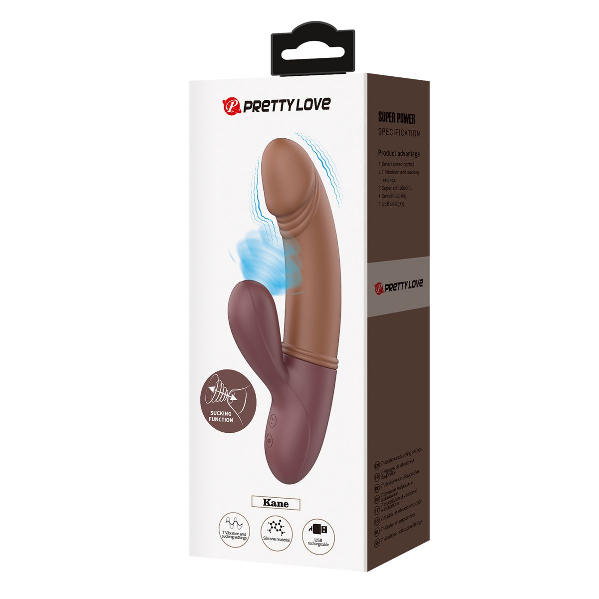 PRETTY LOVE - Vibrador Sexual Rabbit 2 en 1 Succionador y Vibrador Femenino Kane
