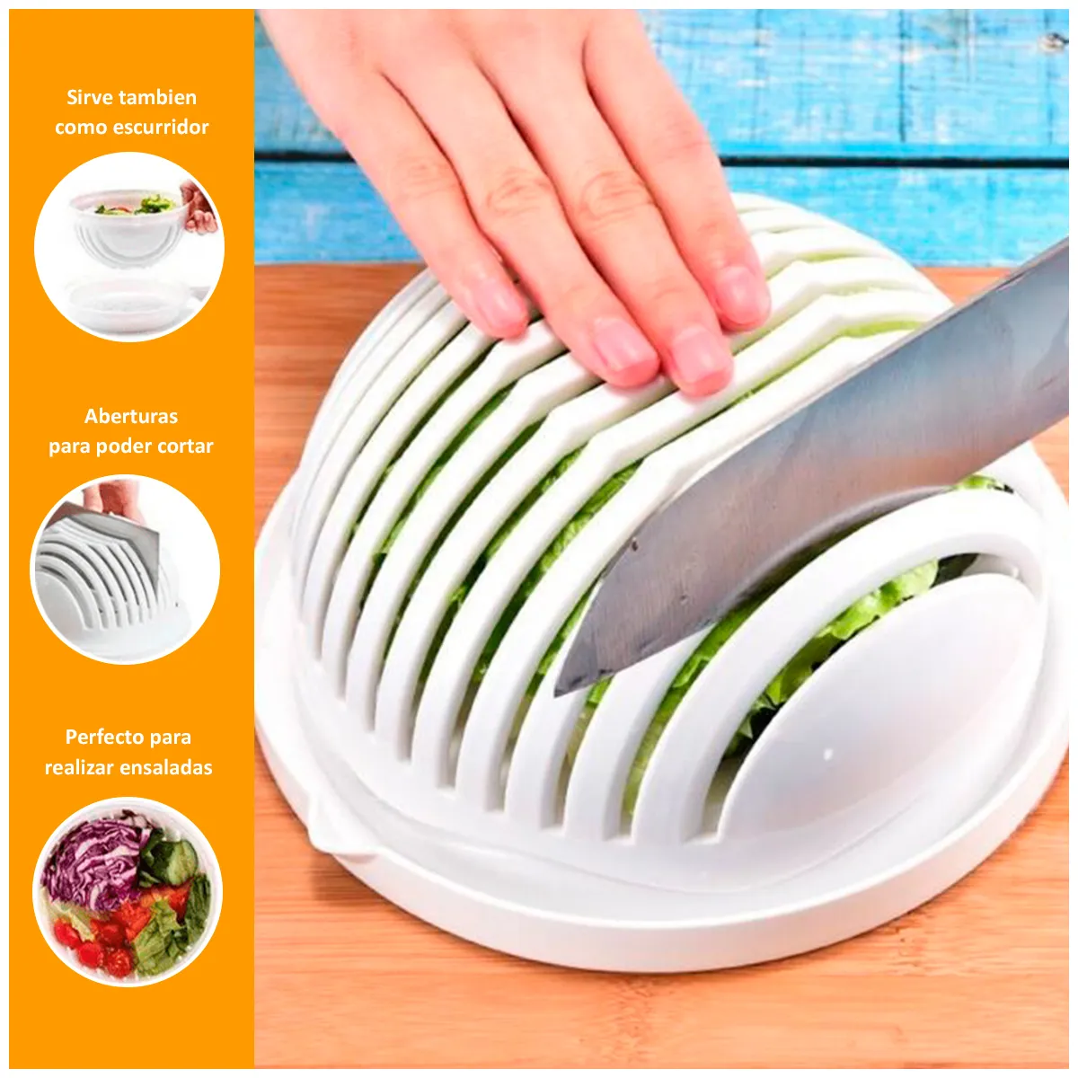 GENERICO - Tazón Cortador de Frutas y Verduras