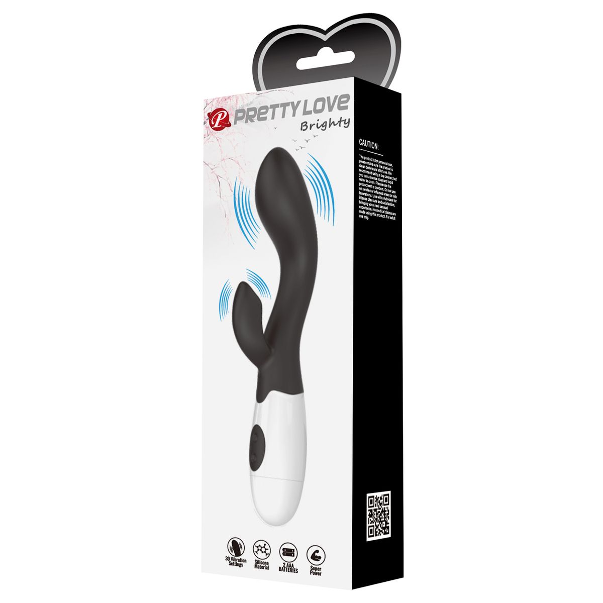 PRETTY LOVE - Vibrador Sexual Femenino Rabbit Brighty 30 Funciones Silicona Negro