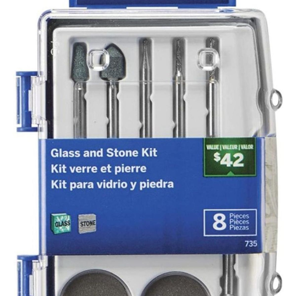 DREMEL - Micro Kit de 8 Accesorios Vidrio y Piedra Dremel 735-01