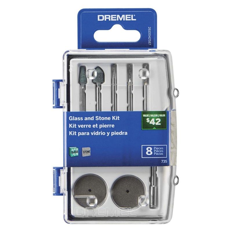 DREMEL - Micro Kit de 8 Accesorios Vidrio y Piedra Dremel 735-01