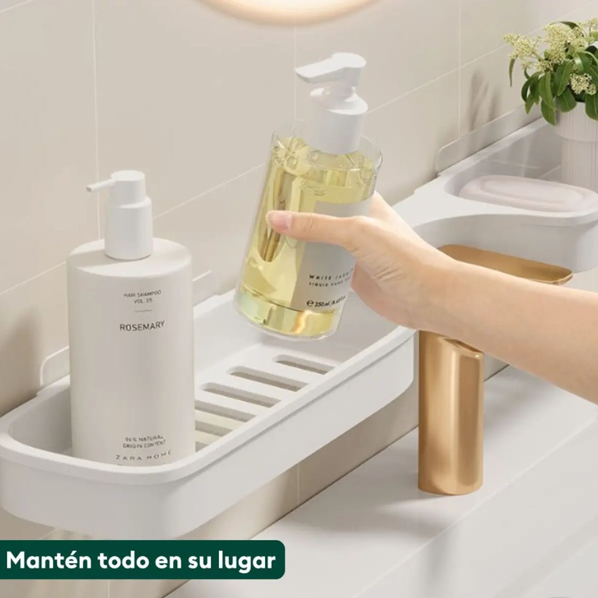 GENERICO - Esquinero Organizador de baño cocina plegable BLANCO
