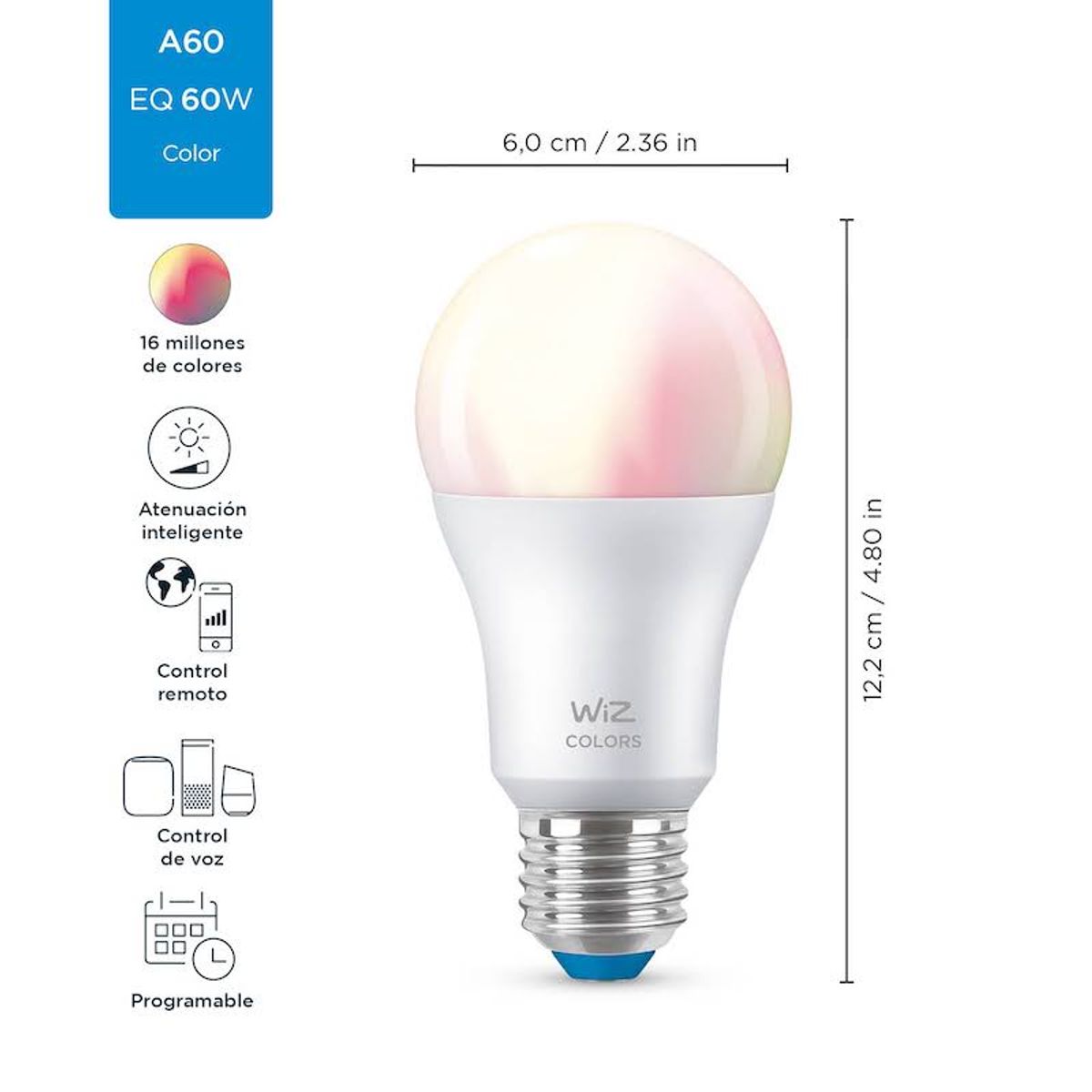 PHILIPS - Lampara Led Inteligente WIFI Led 9W RGB E27