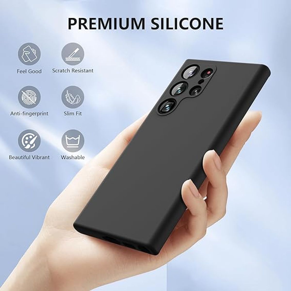 GENERICO - Case Protector para Samsung S24 ULTRA Silicona Negro