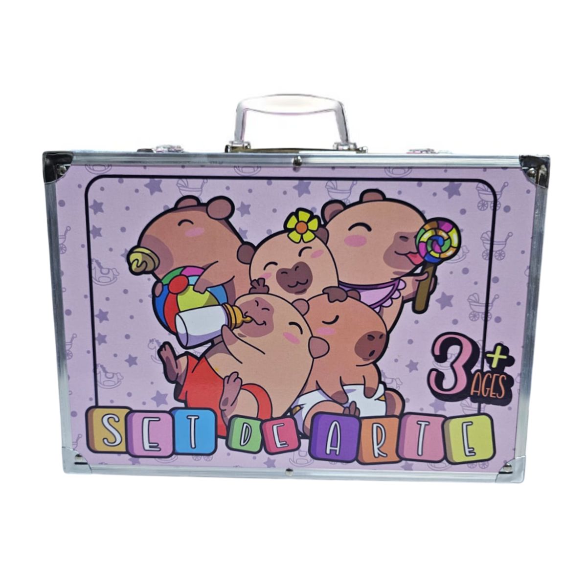 GENERICO - MALETIN MEGA SET DE ARTE 132 PZS CAPIBARAS BEBES