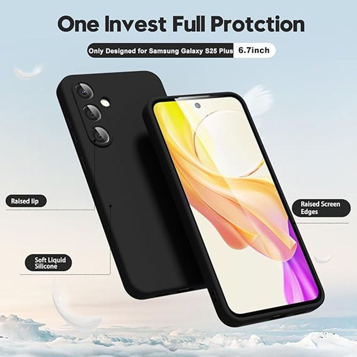 GENERICO - Case Protector para Samsung S25 PLUS Silicona Negro