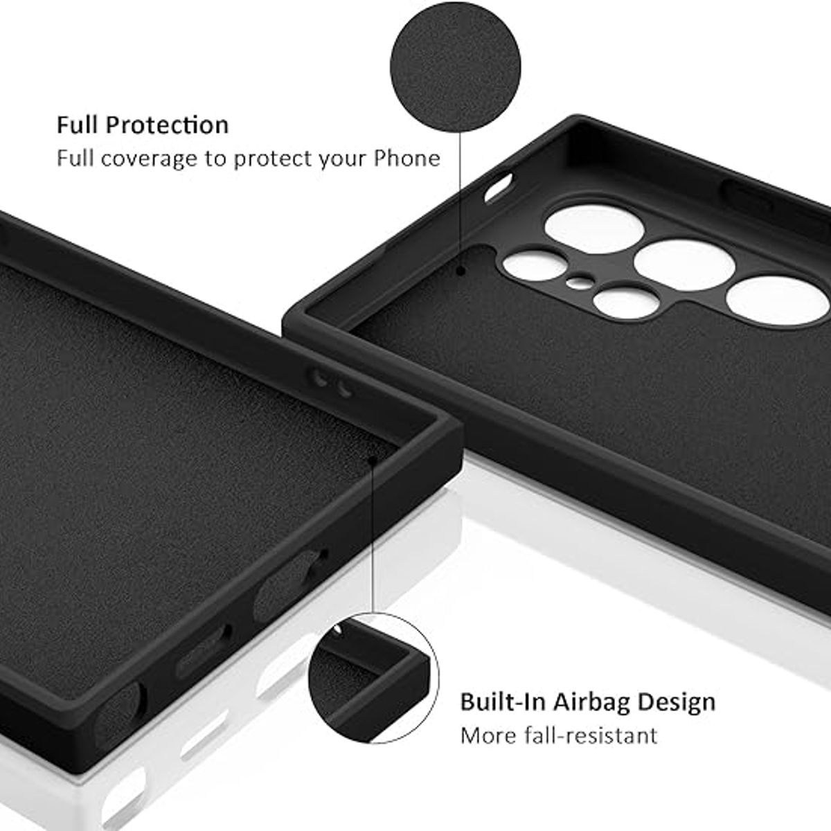 GENERICO - Case Protector para Samsung S25 ULTRA Silicona Negro