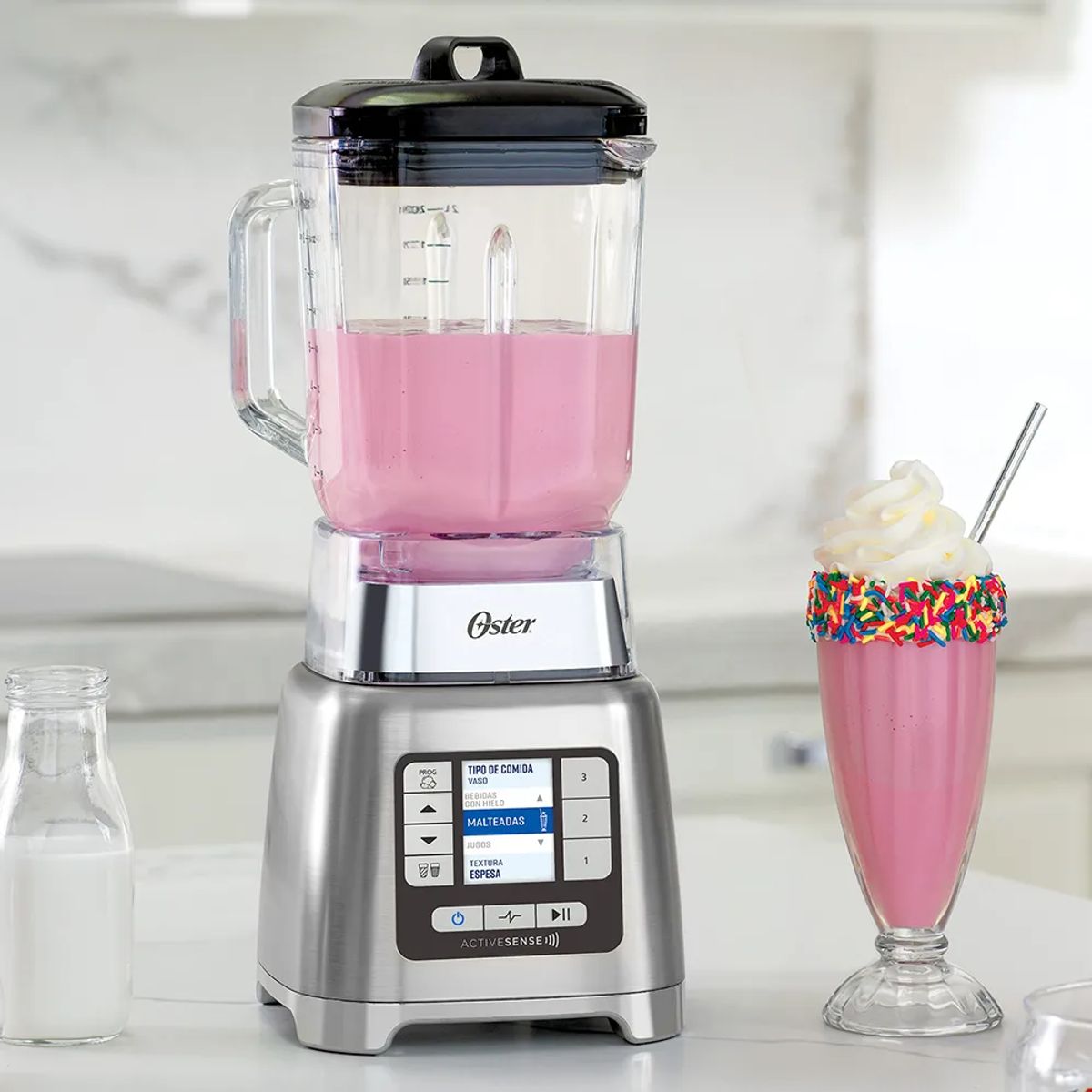 OSTER - Licuadora ActiveSense + Vaso Blend N Go Plomo Oster BLSTTDG NBG 053