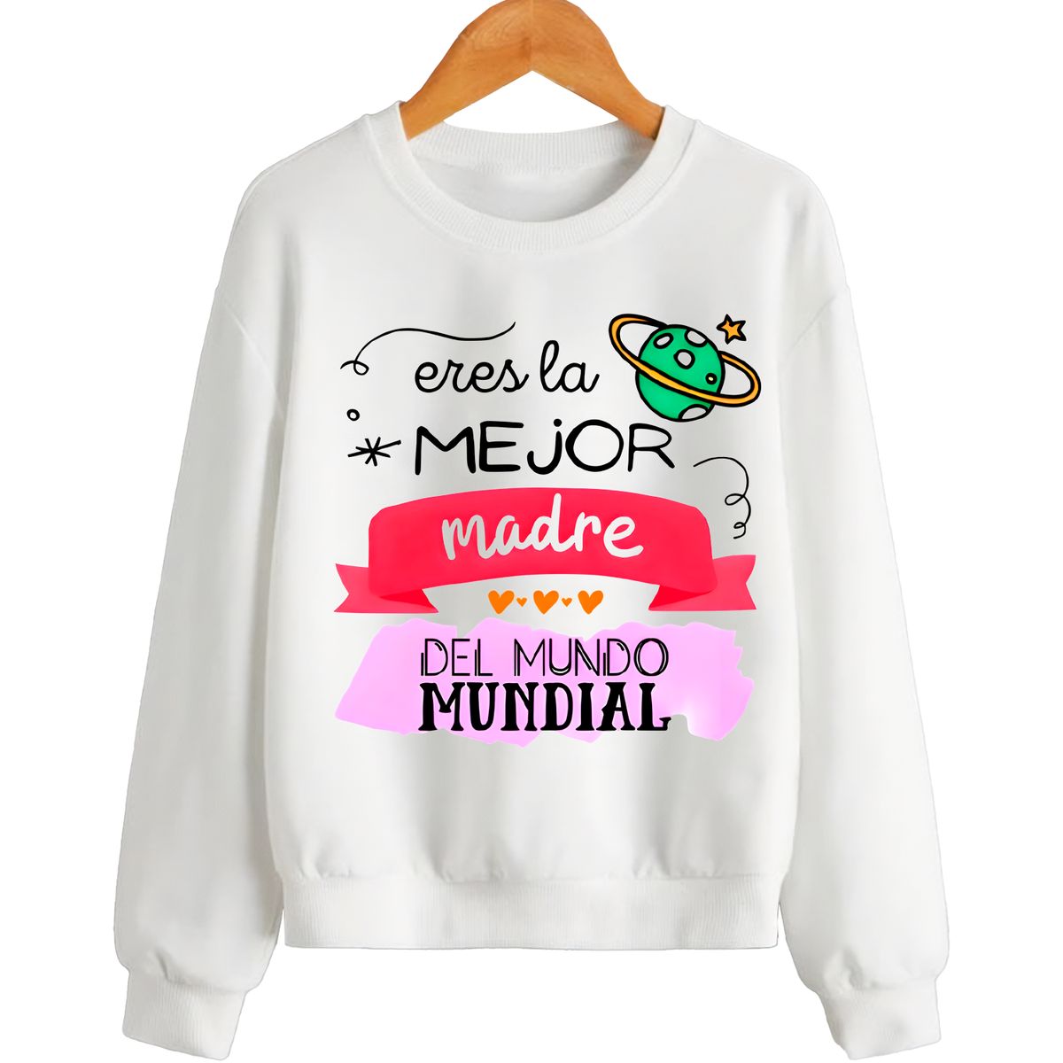 GENERICO - Polera Cuello Redondo Modelo Mamá La Mejor del Mundo Mundial