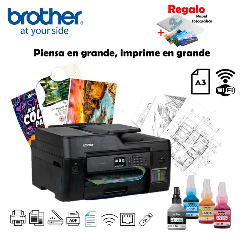 BROTHER - IMPRESORA BROTHER MULTIFUNCIONAL MFC-T4500DW