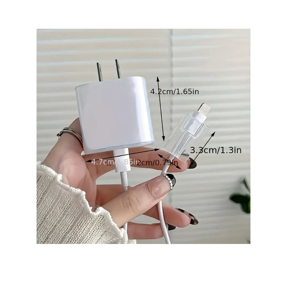 GENERICO - Case Protector de Cargador para iPhone Blanco