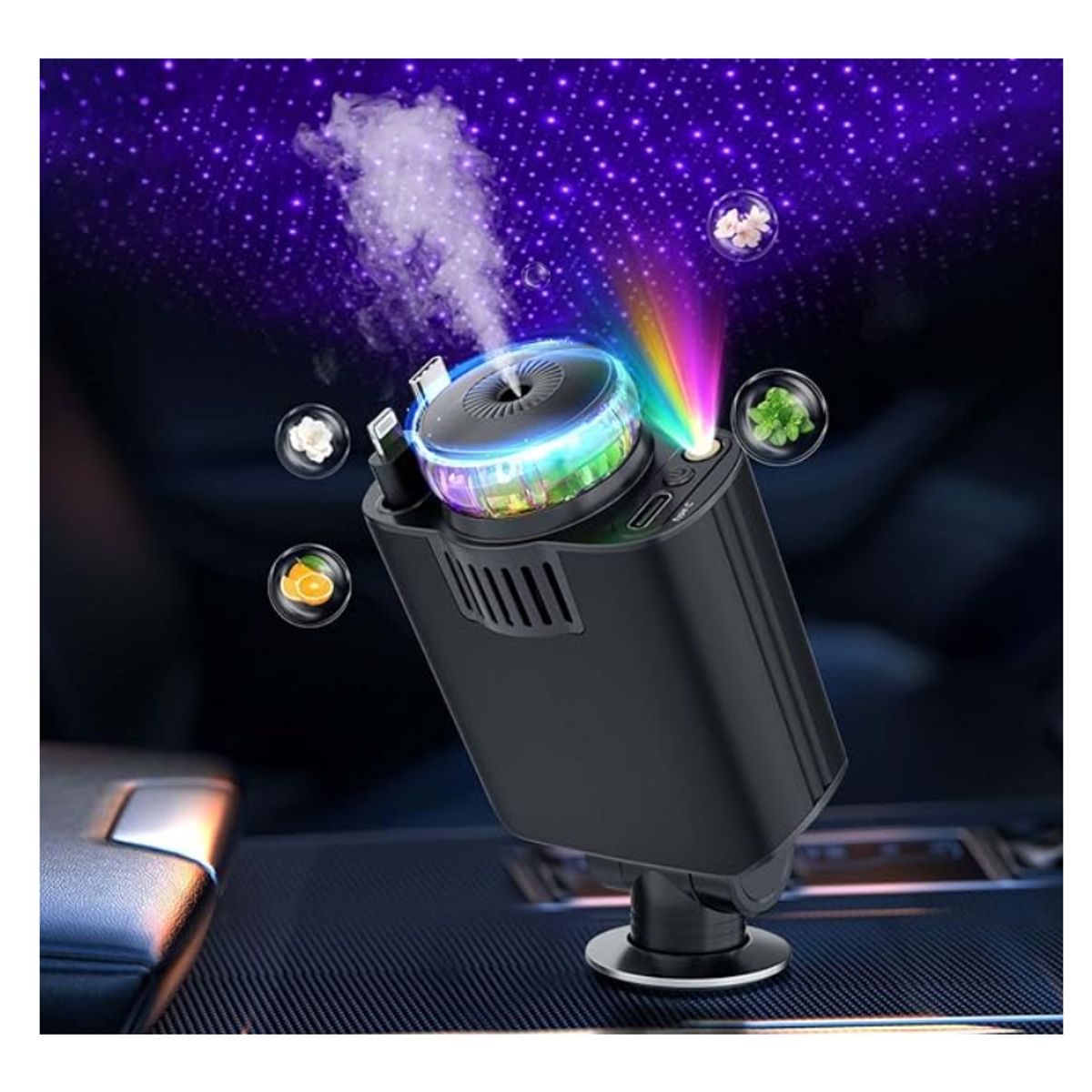 OEM - Cargador Retráctil Para Coche Con Aromaterapia Cielo Estrellado