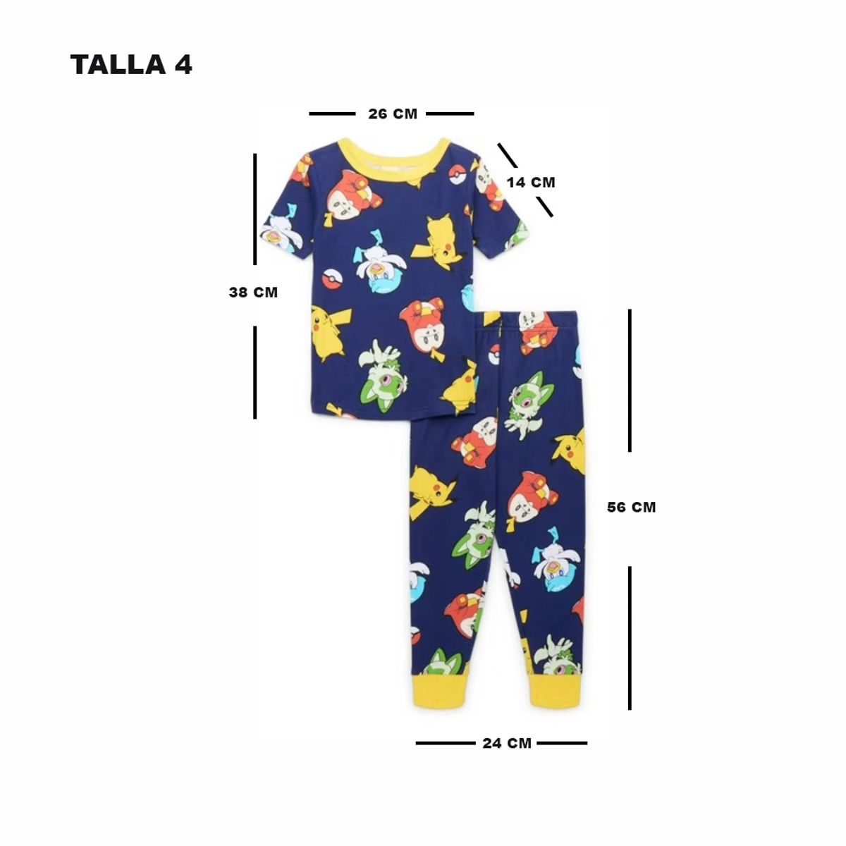 POKEMON - Pokemon Conjunto Pijama Paldea Talla 4