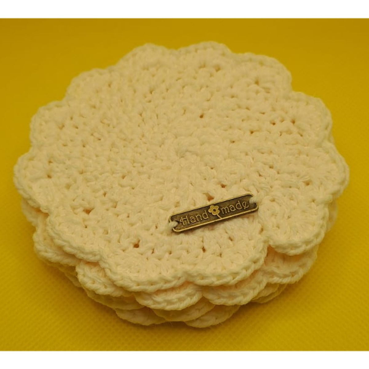 GENERICO - Set de 4 Posavasos Crema de Lana Delicada