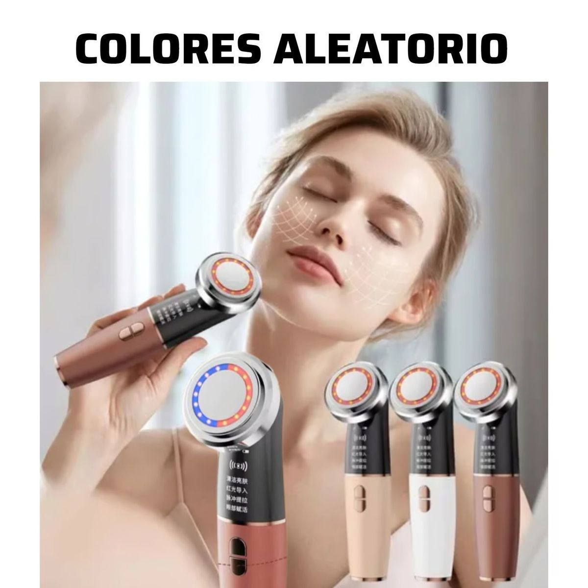 OEM - MASAJEADOR ANTIARRUGAS TÉRMICO VIBRATORIO FOTONES 4 EN 1