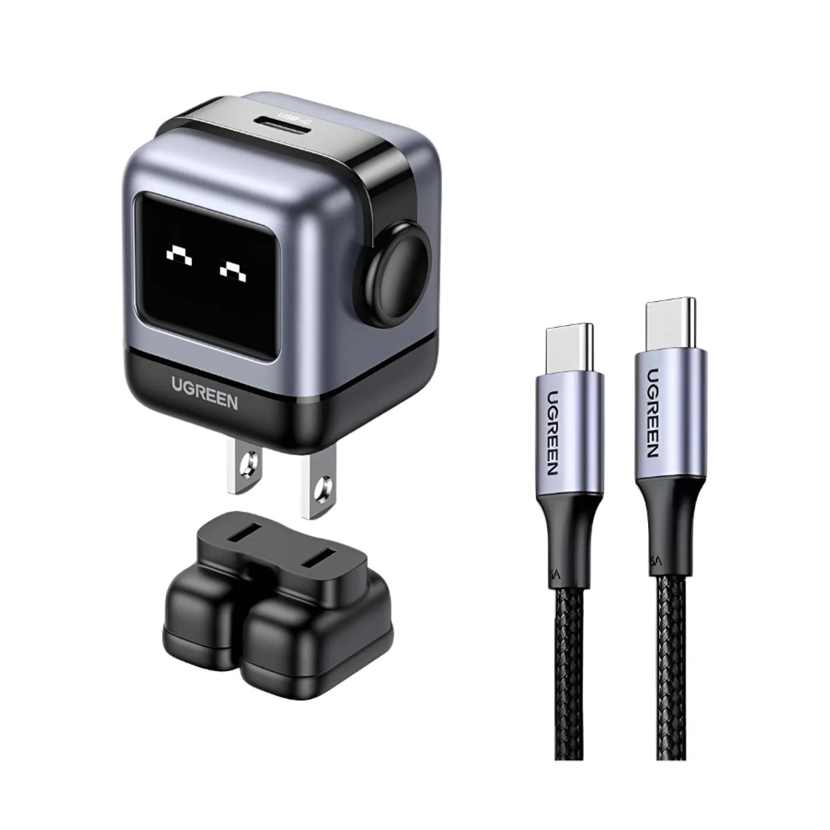 UGREEN - Cargador UGREEN Robot 30 Watts Tipo-C mas Cable 60watts Carga Rapida