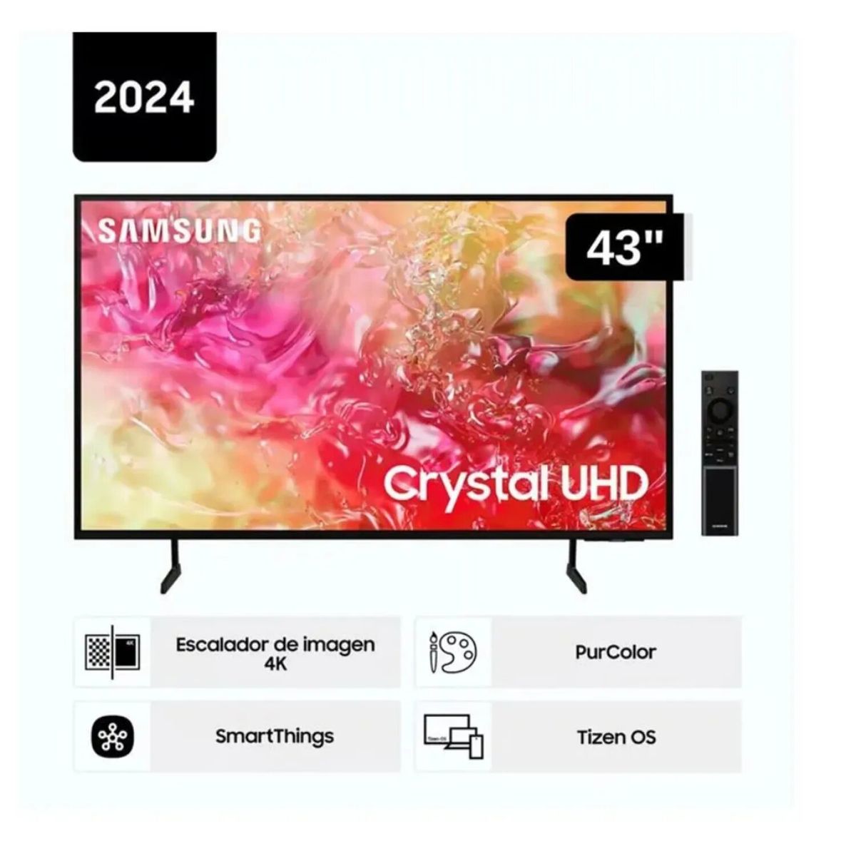 SAMSUNG - Televisor Samsung LED 43 Crystal UHD 4K 43DU7000 Tizen OS Smart TV