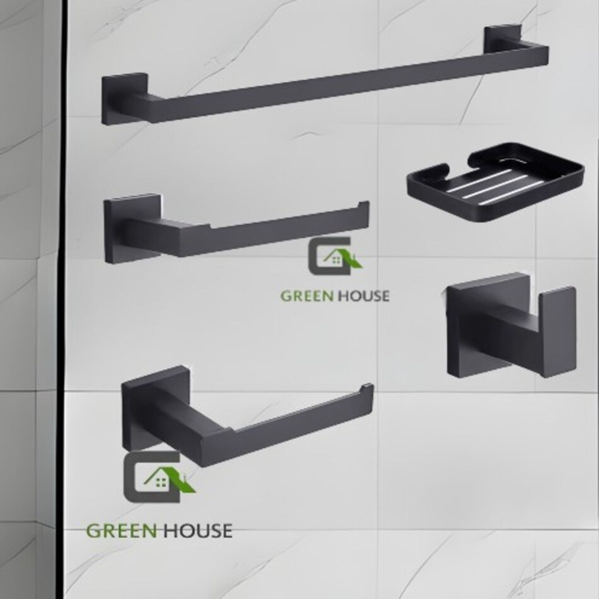 GREEN HOUSE - KIT DE DUCHA  MODELO EUROPEO  25CM ACERO INOXIDABLE + ACCESORIOS