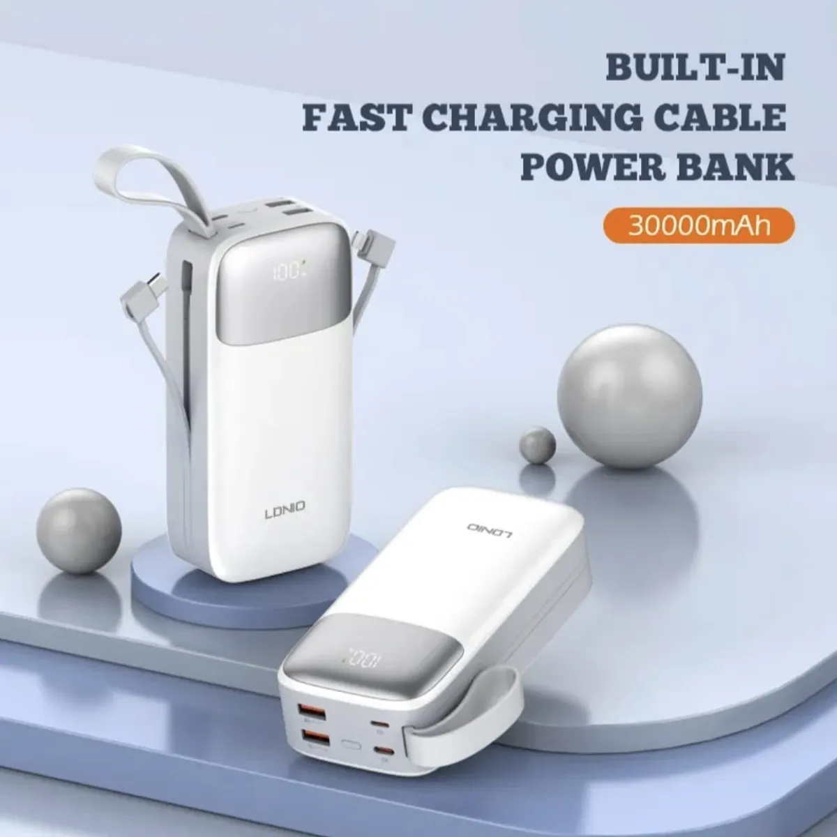 LDNIO - Power bank Carga Rápida 30000 mAh PQ30 LDNIO