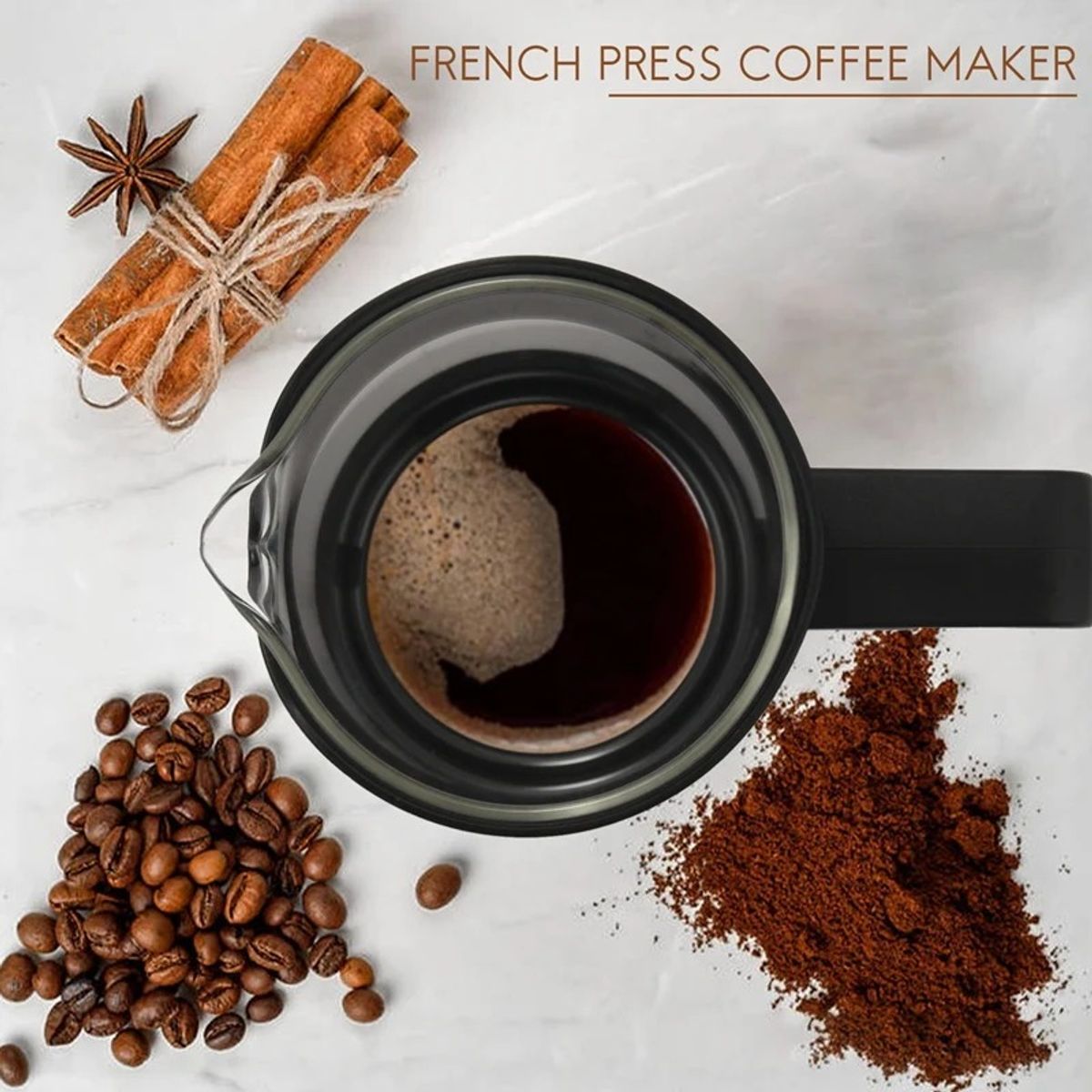 GENERICO - Cafetera prensa 600 ml color negro