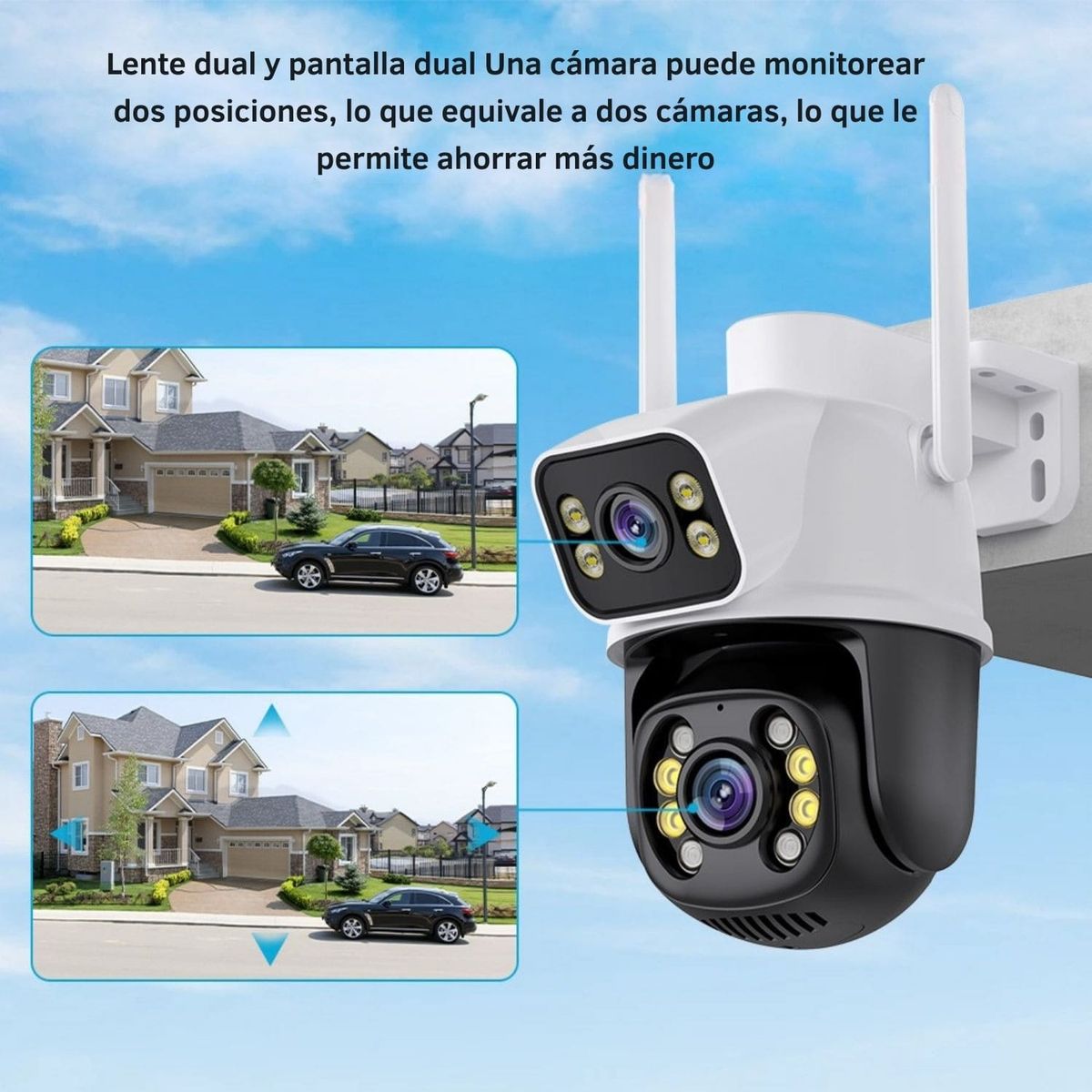 OEM - Camara Ip Wifi Ptz Doble Lente 360 Exterior Sirenas Alarma 4K