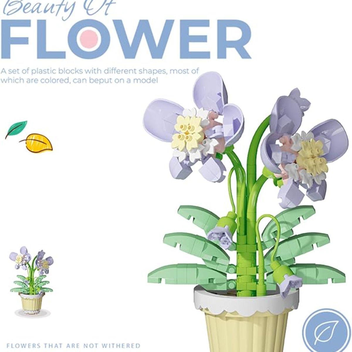 OEM - Bloques de construcción de flores en maceta - ORQUÍDEA