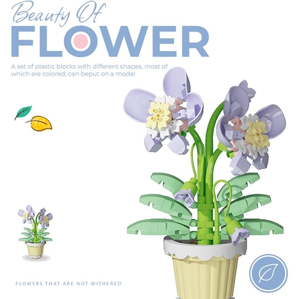 OEM - Bloques de construcción de flores en maceta - ORQUÍDEA