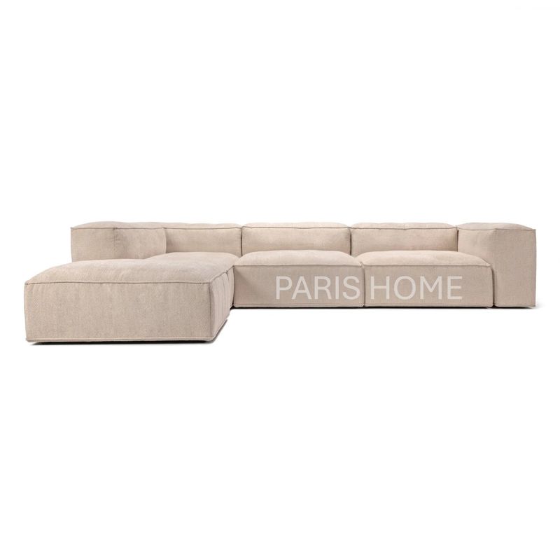 GENERICO - Sofá 4 Plazas Florentino + Banqueta Tejido – Taupe