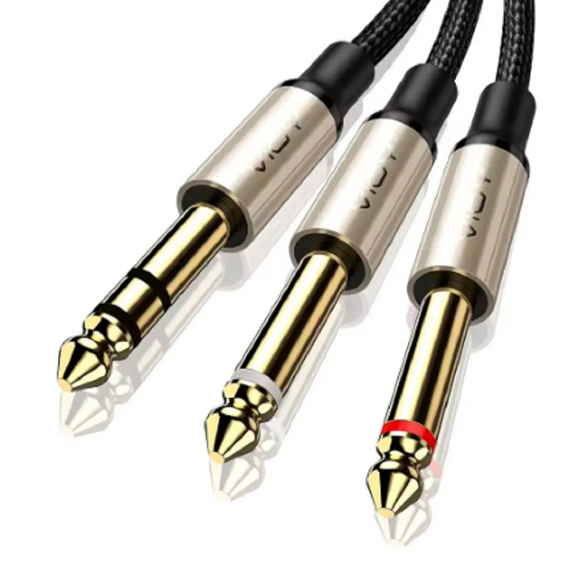 VENTION - PREMIUM 1m Cable Audio 635mm TRS Macho 2-TS Dual DJ