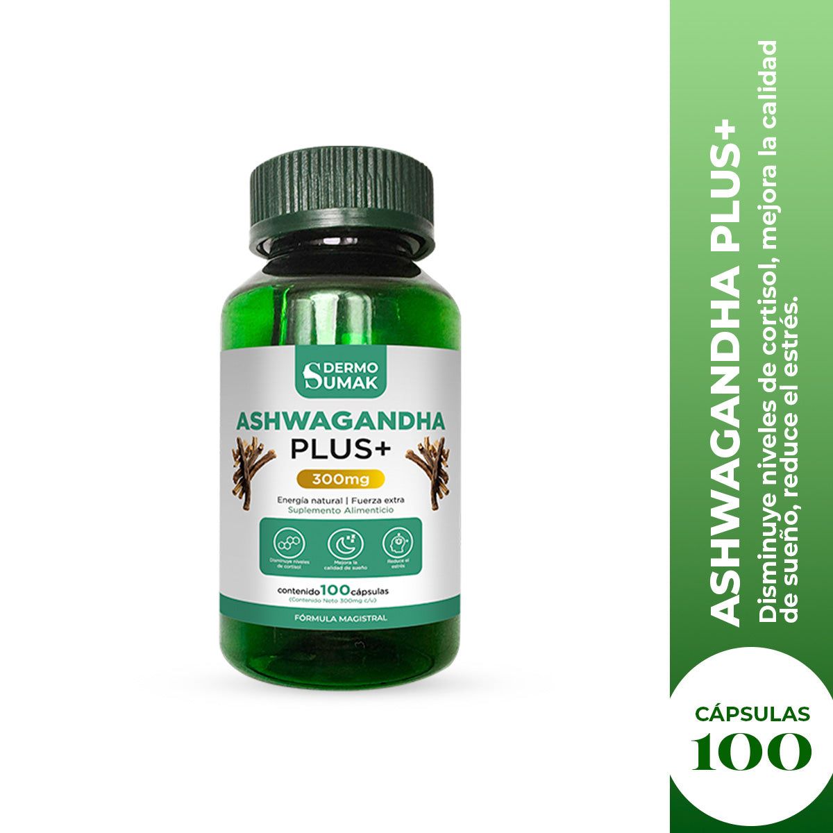 GENERICO - Ashwagandha Plus+ 100 Capsulas Dermo Sumak