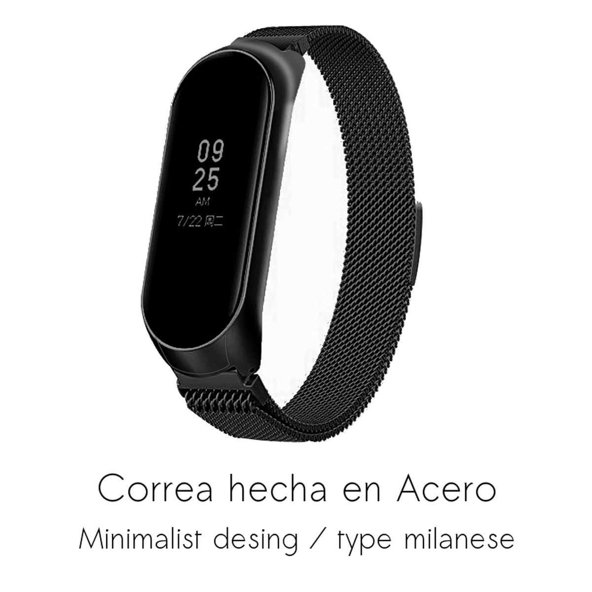 GENERICO - Correa Acero Malla Magnetica Para Xiaomi Mi Band 2
