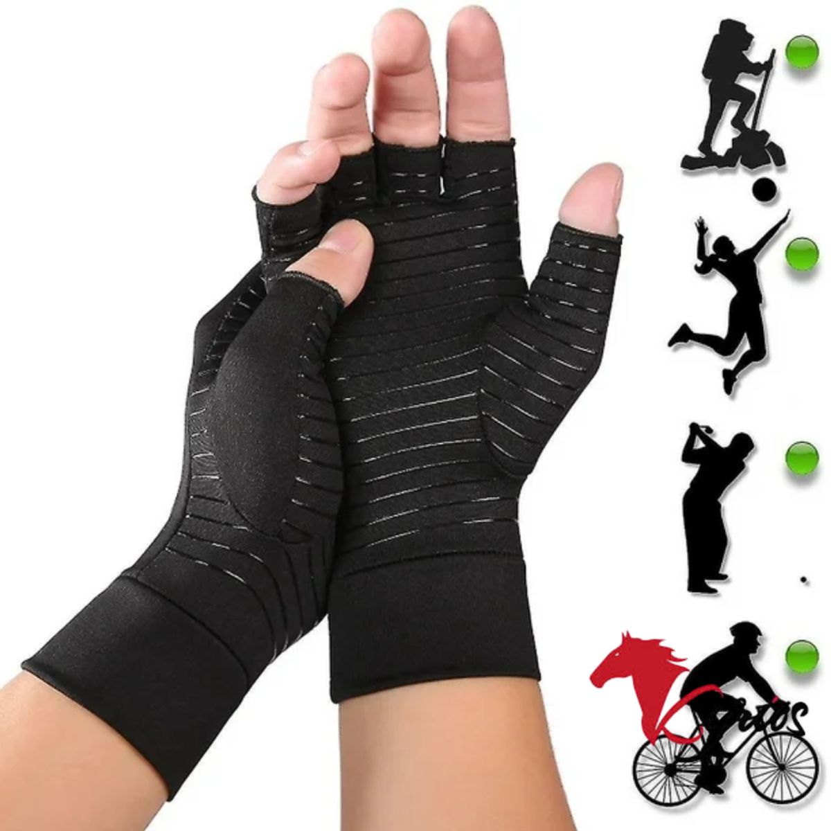 NO LOGO - Guantes De Compresión Con Cobre Terapéutico Alivia La Artritis Talla L