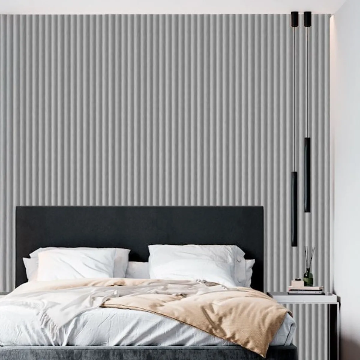 DECORPLAS - Wall Panel Wpc Para Interior Concave Grueso Color Lino Manto