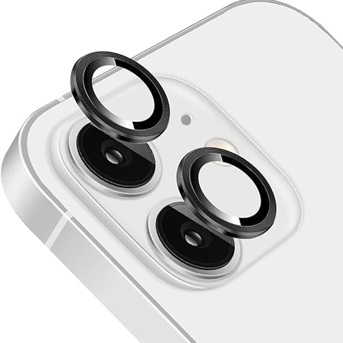 GENERICO - Protector De Cámara IPhone 11 / 12 / 12 Mini Negro Metalizado